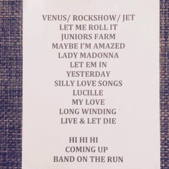 set list