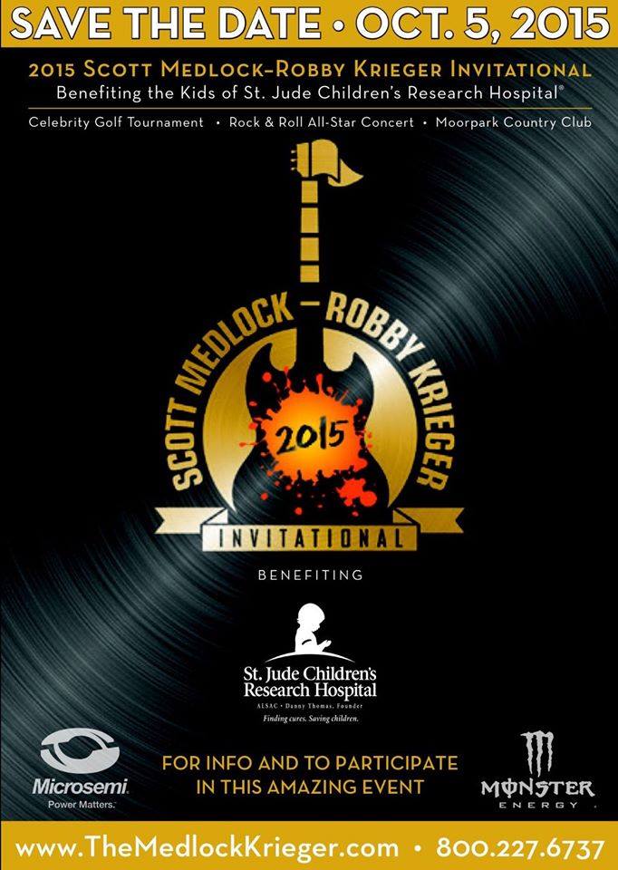 MEDLOCK-KRIEGER Invitational: Golf Tournament and All Star Concert Moorpark, CA October 5, 2015 JACK BLACK to Join Robby Krieger and&nbsp;Friends