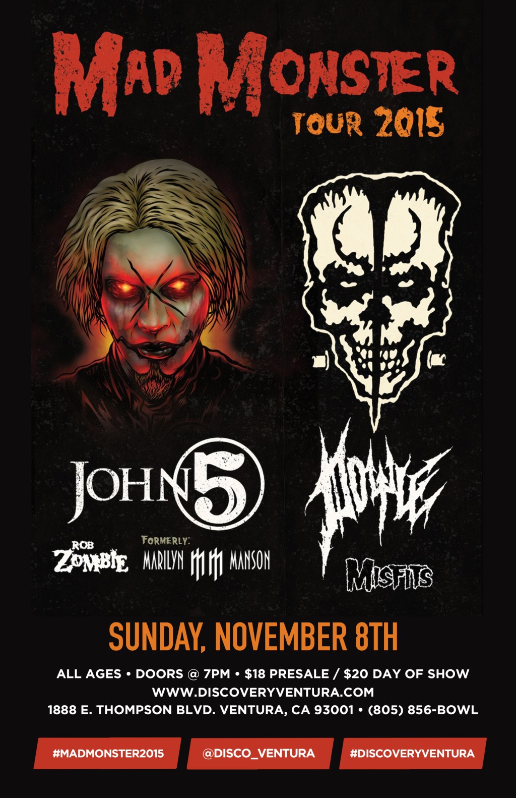 JOHN 5 and The Creatures with DOYLE at DISCOVERY VENTURA&nbsp;11/8/2015