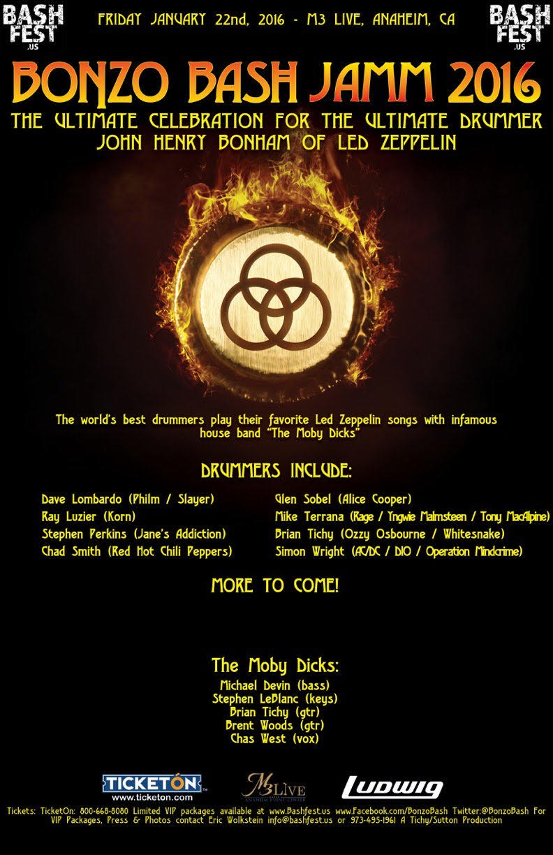 Lombardo, Luzier,  Perkins,  Chad Smith, Glen Sobel and more at Bonzo Bash&nbsp;2016