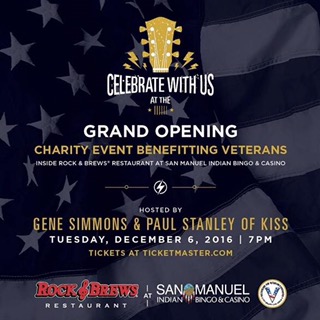 Gene Simmons and Paul Stanley of KISS Meet and Greet at the Grand Opening of Rock and Brews at San Manuel Indian Bingo and Casino Tuesday, December&nbsp;6