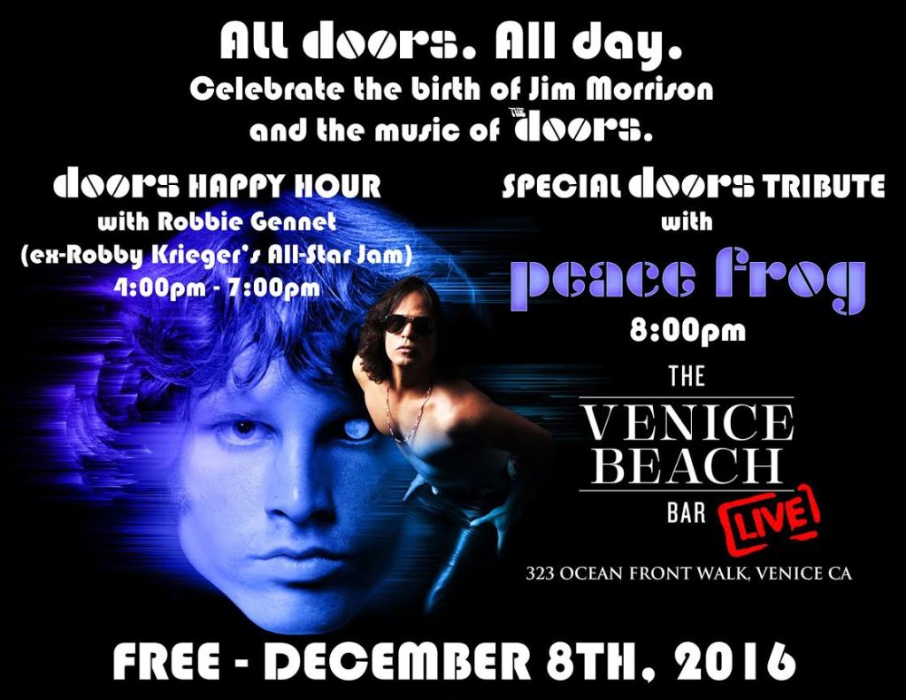 HISTORIC VENICE BEACH LANDMARK TO CELEBRATE BIRTHDAY  OF THE DOORS’ JIM&nbsp;MORRISON