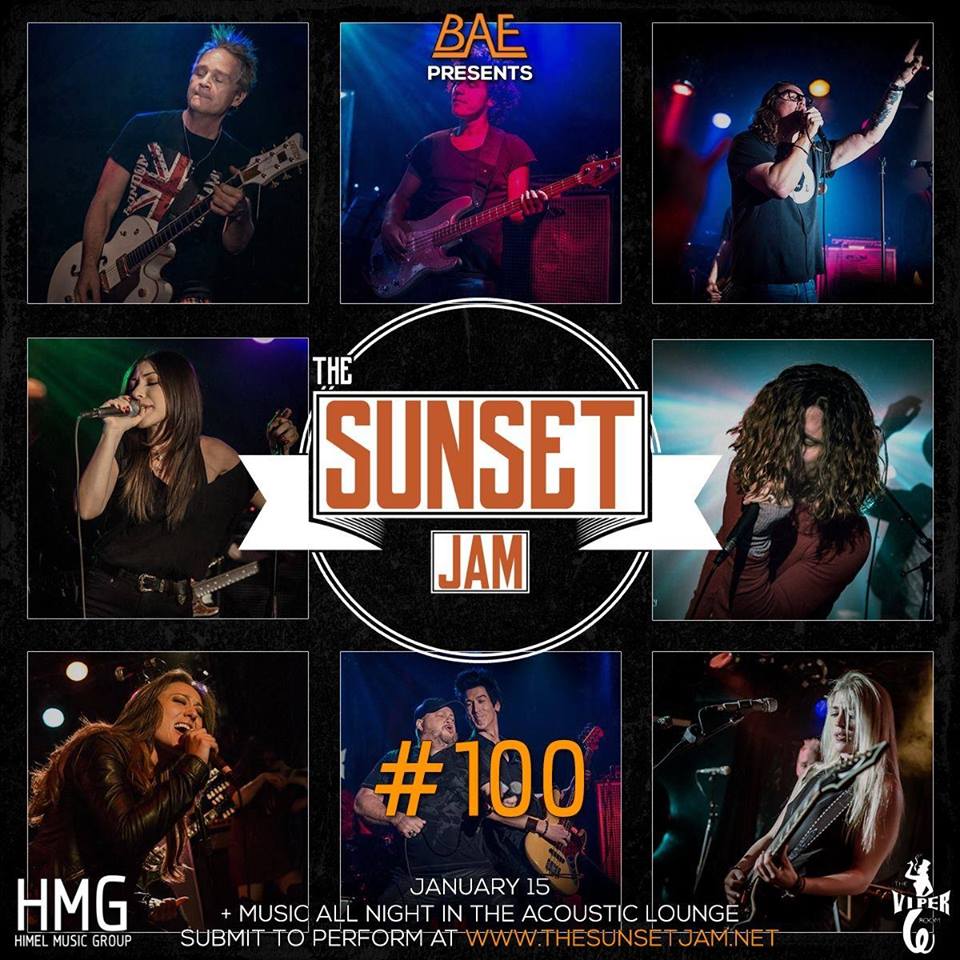 The Sunset Jam To Hold Its 100th Event  on Monday January 15, 2018 at The Viper Room with Many Special&nbsp;Guests