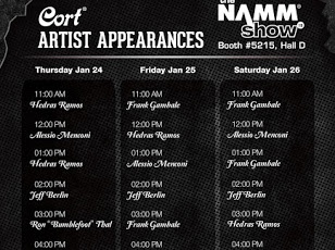 Bumblefoot, Jeff Berlin, Frank Gambale Hedras Ramos and Alessio Menconi Perform at Cort’s NAMM&nbsp;Booth