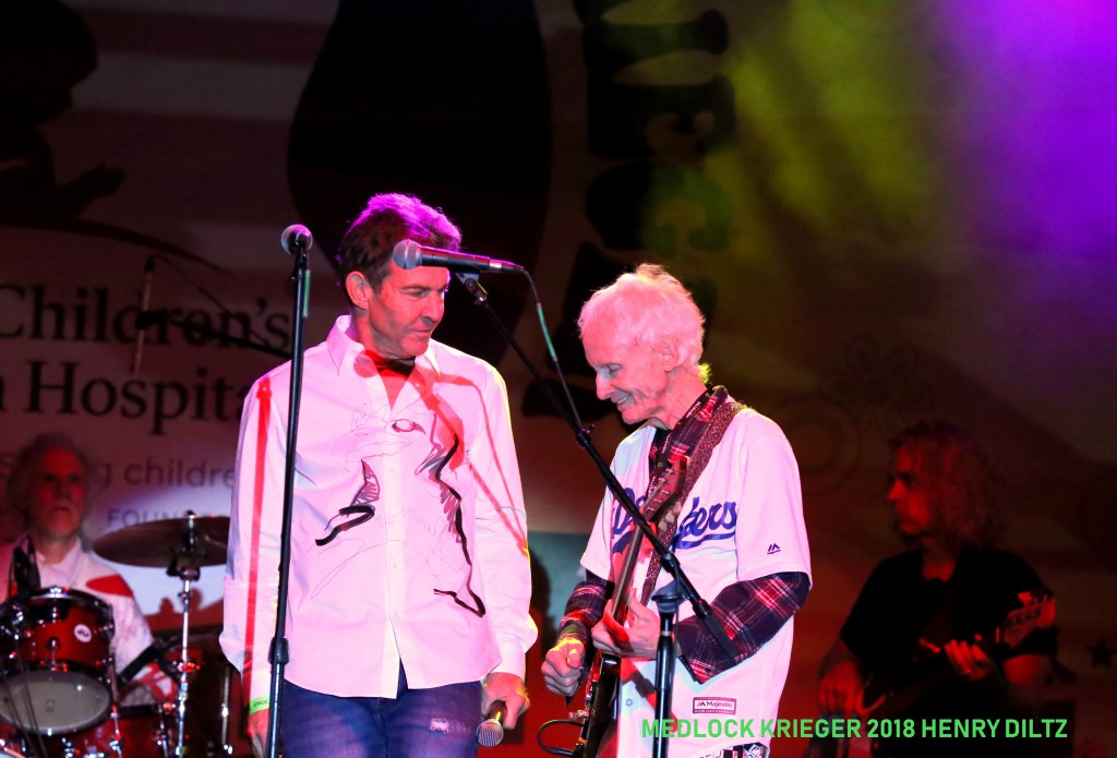 MEDLOCK KRIEGER 2018 Photos by Henry Diltz with Robby Krieger, John Densmore, Alex Lifeson, Danny Seraphine, Dennis Quaid, Orianthi, Scotty Medlock,&nbsp;CTA