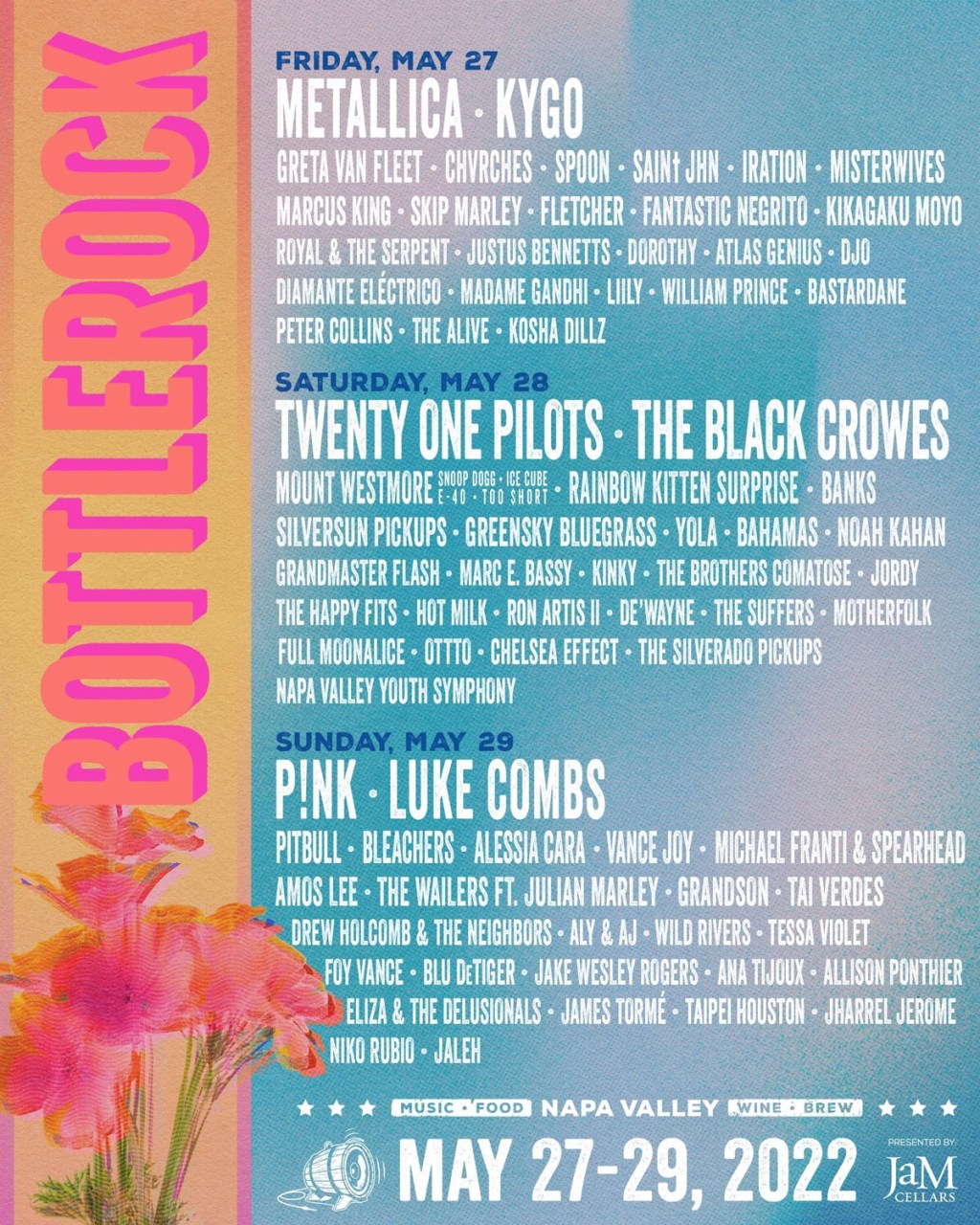 BottleRock Napa Valley festival Metallica ticket info for May&nbsp;27